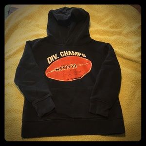 Navy Blue Football Hooded Sweatshirt